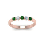 Load image into Gallery viewer, 0.50-carat-common-prong-5-stone-stackable-band-with-emerald-in-rose-gold-FDWB2231-BGEMGR-NL-RG.jpg
