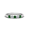 Load image into Gallery viewer, 0.50-carat-common-prong-5-stone-stackable-band-with-emerald-in-white-gold-FDWB2231BGEMGR-NL-WG.jpg