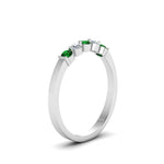 Load image into Gallery viewer, 0.50-carat-common-prong-5-stone-stackable-band-with-emerald-in-white-gold-FDWB2231BGEMGR-NL-WG.jpg
