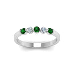 Load image into Gallery viewer, 0.50-carat-common-prong-5-stone-stackable-band-with-emerald-in-white-gold-FDWB2231BGEMGR-NL-WG.jpg
