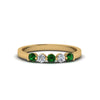 Load image into Gallery viewer, 0.50-carat-common-prong-5-stone-stackable-band-with-emerald-in-yellow-gold-FDWB2231BGEMGR-NL-YG.jpg