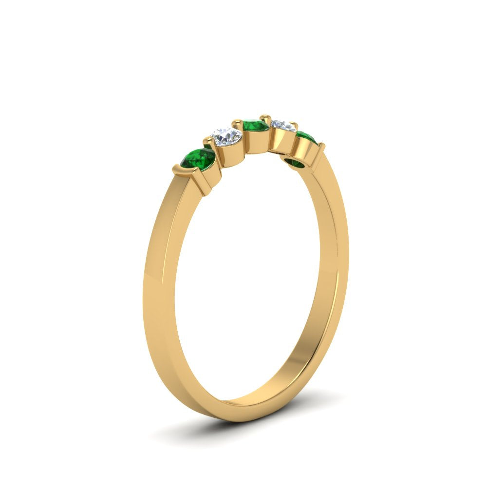 0.50-carat-common-prong-5-stone-stackable-band-with-emerald-in-yellow-gold-FDWB2231BGEMGR-NL-YG.jpg