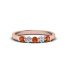 Load image into Gallery viewer, 0.50-carat-common-prong-5-stone-stackable-band-with-orange-sapphire-in-rose-gold-FDWB2231-BGSAOR-NL-RG.jpg