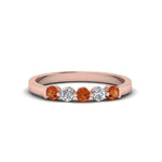 Load image into Gallery viewer, 0.50-carat-common-prong-5-stone-stackable-band-with-orange-sapphire-in-rose-gold-FDWB2231-BGSAOR-NL-RG.jpg
