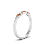 Load image into Gallery viewer, 0.50-carat-common-prong-5-stone-stackable-band-with-orange-sapphire-in-white-gold-FDWB2231BGSAOR-NL-WG.jpg
