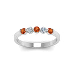 Load image into Gallery viewer, 0.50-carat-common-prong-5-stone-stackable-band-with-orange-sapphire-in-white-gold-FDWB2231BGSAOR-NL-WG.jpg
