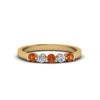 Load image into Gallery viewer, 0.50-carat-common-prong-5-stone-stackable-band-with-orange-sapphire-in-yellow-gold-FDWB2231BGSAOR-NL-YG.jpg