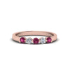 Load image into Gallery viewer, 0.50-carat-common-prong-5-stone-stackable-band-with-pink-sapphire-in-rose-gold-FDWB2231-BGSADRPI-NL-RG.jpg