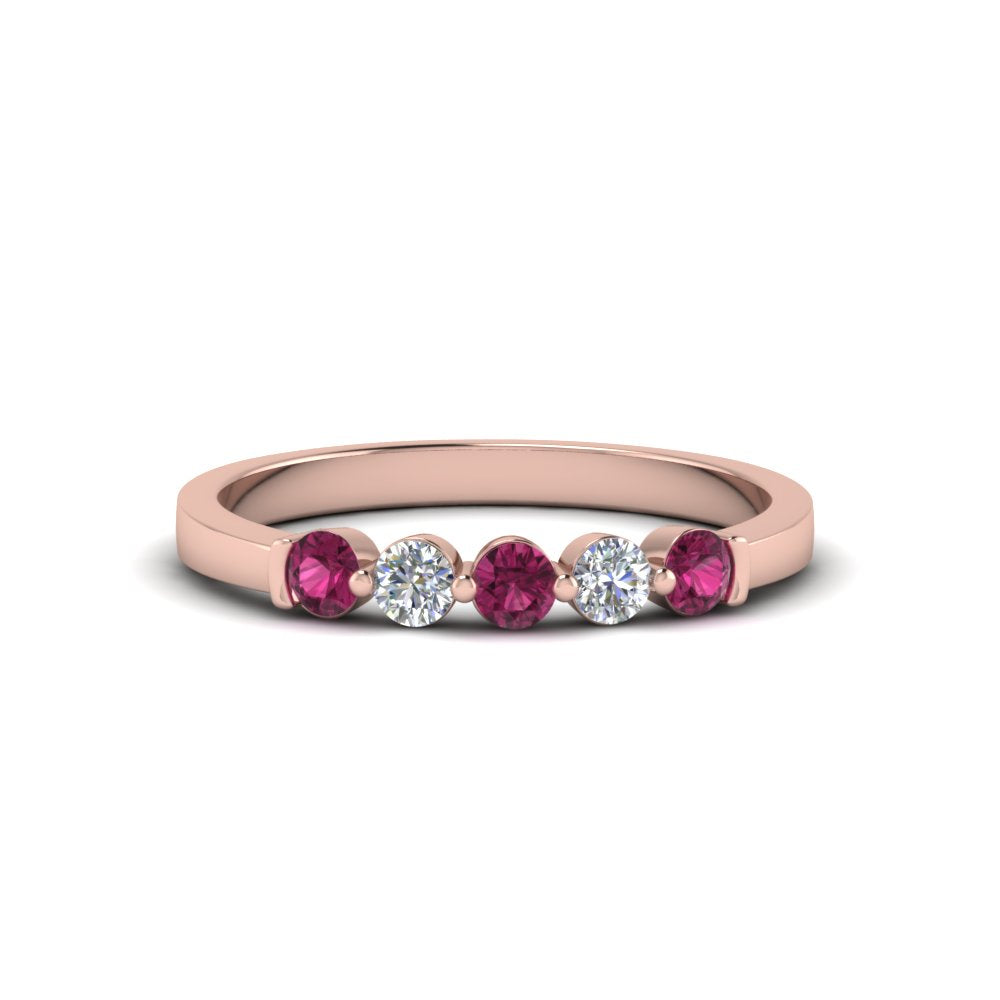 0.50-carat-common-prong-5-stone-stackable-band-with-pink-sapphire-in-rose-gold-FDWB2231-BGSADRPI-NL-RG.jpg