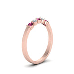 Load image into Gallery viewer, 0.50-carat-common-prong-5-stone-stackable-band-with-pink-sapphire-in-rose-gold-FDWB2231-BGSADRPI-NL-RG.jpg
