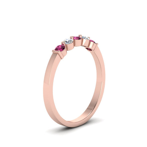 0.50-carat-common-prong-5-stone-stackable-band-with-pink-sapphire-in-rose-gold-FDWB2231-BGSADRPI-NL-RG.jpg
