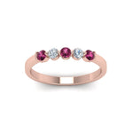 Load image into Gallery viewer, 0.50-carat-common-prong-5-stone-stackable-band-with-pink-sapphire-in-rose-gold-FDWB2231-BGSADRPI-NL-RG.jpg
