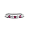 Load image into Gallery viewer, 0.50-carat-common-prong-5-stone-stackable-band-with-pink-sapphire-in-white-gold-FDWB2231BGSADRPI-NL-WG.jpg