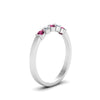 Load image into Gallery viewer, 0.50-carat-common-prong-5-stone-stackable-band-with-pink-sapphire-in-white-gold-FDWB2231BGSADRPI-NL-WG.jpg