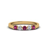 Load image into Gallery viewer, 0.50-carat-common-prong-5-stone-stackable-band-with-pink-sapphire-in-yellow-gold-FDWB2231BGSADRPI-NL-YG.jpg
