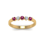 Load image into Gallery viewer, 0.50-carat-common-prong-5-stone-stackable-band-with-pink-sapphire-in-yellow-gold-FDWB2231BGSADRPI-NL-YG.jpg
