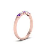 Load image into Gallery viewer, 0.50-carat-common-prong-5-stone-stackable-band-with-purple-topaz-in-rose-gold-FDWB2231-BGVITO-NL-RG.jpg

