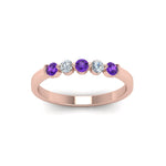 Load image into Gallery viewer, 0.50-carat-common-prong-5-stone-stackable-band-with-purple-topaz-in-rose-gold-FDWB2231-BGVITO-NL-RG.jpg
