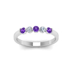 Load image into Gallery viewer, 0.50-carat-common-prong-5-stone-stackable-band-with-purple-topaz-in-white-gold-FDWB2231BGVITO-NL-WG.jpg
