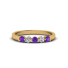 Load image into Gallery viewer, 0.50-carat-common-prong-5-stone-stackable-band-with-purple-topaz-in-yellow-gold-FDWB2231BGVITO-NL-YG.jpg