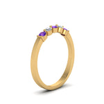 Load image into Gallery viewer, 0.50-carat-common-prong-5-stone-stackable-band-with-purple-topaz-in-yellow-gold-FDWB2231BGVITO-NL-YG.jpg
