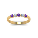 Load image into Gallery viewer, 0.50-carat-common-prong-5-stone-stackable-band-with-purple-topaz-in-yellow-gold-FDWB2231BGVITO-NL-YG.jpg
