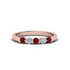 Load image into Gallery viewer, 0.50-carat-common-prong-5-stone-stackable-band-with-ruby-in-rose-gold-FDWB2231-BGRUDR-NL-RG.jpg