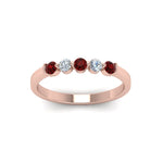 Load image into Gallery viewer, 0.50-carat-common-prong-5-stone-stackable-band-with-ruby-in-rose-gold-FDWB2231-BGRUDR-NL-RG.jpg
