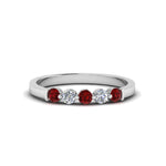 Load image into Gallery viewer, 0.50-carat-common-prong-5-stone-stackable-band-with-ruby-in-white-gold-FDWB2231BGRUDR-NL-WG.jpg
