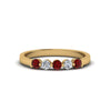 Load image into Gallery viewer, 0.50-carat-common-prong-5-stone-stackable-band-with-ruby-in-yellow-gold-FDWB2231BGRUDR-NL-YG.jpg