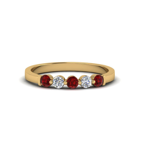 0.50-carat-common-prong-5-stone-stackable-band-with-ruby-in-yellow-gold-FDWB2231BGRUDR-NL-YG.jpg