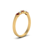 Load image into Gallery viewer, 0.50-carat-common-prong-5-stone-stackable-band-with-ruby-in-yellow-gold-FDWB2231BGRUDR-NL-YG.jpg
