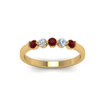 Load image into Gallery viewer, 0.50-carat-common-prong-5-stone-stackable-band-with-ruby-in-yellow-gold-FDWB2231BGRUDR-NL-YG.jpg
