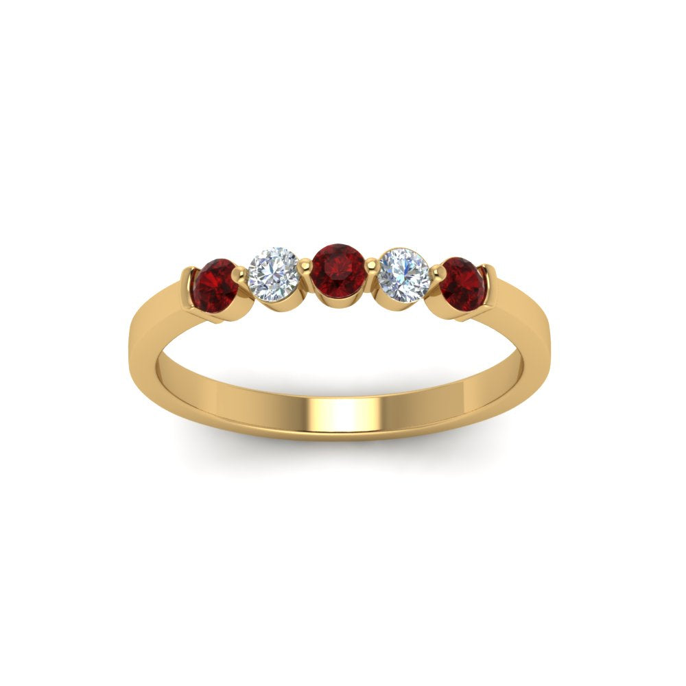 0.50-carat-common-prong-5-stone-stackable-band-with-ruby-in-yellow-gold-FDWB2231BGRUDR-NL-YG.jpg