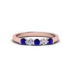 Load image into Gallery viewer, 0.50-carat-common-prong-5-stone-stackable-band-with-sapphire-in-rose-gold-FDWB2231-BGSABL-NL-RG.jpg
