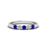 Load image into Gallery viewer, 0.50-carat-common-prong-5-stone-stackable-band-with-sapphire-in-white-gold-FDWB2231BGSABL-NL-WG.jpg
