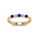 Load image into Gallery viewer, 0.50-carat-common-prong-5-stone-stackable-band-with-sapphire-in-yellow-gold-FDWB2231BGSABL-NL-YG.jpg
