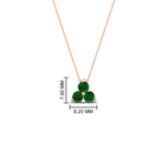 Load image into Gallery viewer, 0.50-carat-emerald-3-stone-pendant-necklace-in-FDPD1129GEMGR-0.48CT-NL-RG
