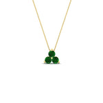Load image into Gallery viewer, 0.50-carat-emerald-3-stone-pendant-necklace-in-FDPD1129GEMGR-0.48CT-NL-YG
