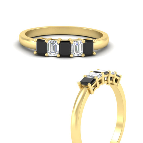 0.50-carat-emerald-cut-five-stone-black-diamond-anniversary-band-in-yellow-gold-fdwb8008emblackangle3-0.50ct-nl-yg