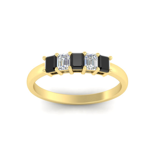 0.50-carat-emerald-cut-five-stone-black-diamond-anniversary-band-in-yellow-gold-fdwb8008emblackangle5-0.50ct-nl-yg