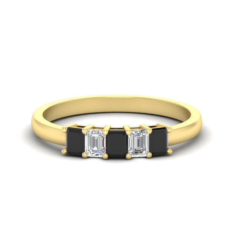 0.50-carat-emerald-cut-five-stone-black-diamond-anniversary-band-in-yellow-gold-fdwb8008emblacksleep-0.50ct-nl-yg