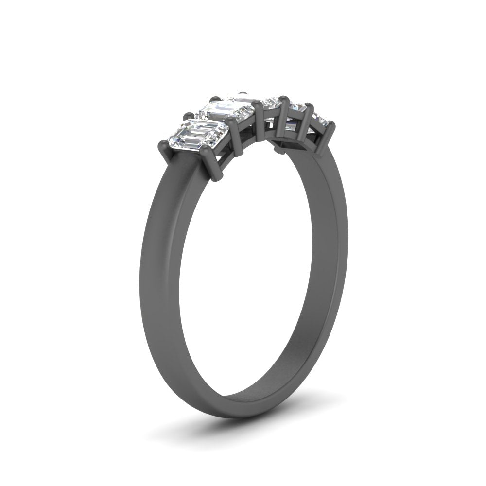 Emerald Cut Five Stone Diamond Anniversary Ring