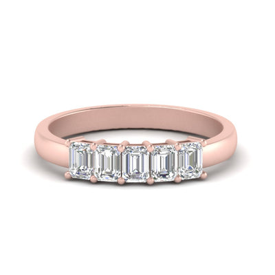 Emerald Cut Five Stone Diamond Anniversary Ring