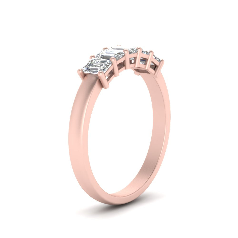 Emerald Cut Five Stone Diamond Anniversary Ring