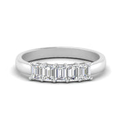 Emerald Cut Five Stone Diamond Anniversary Ring
