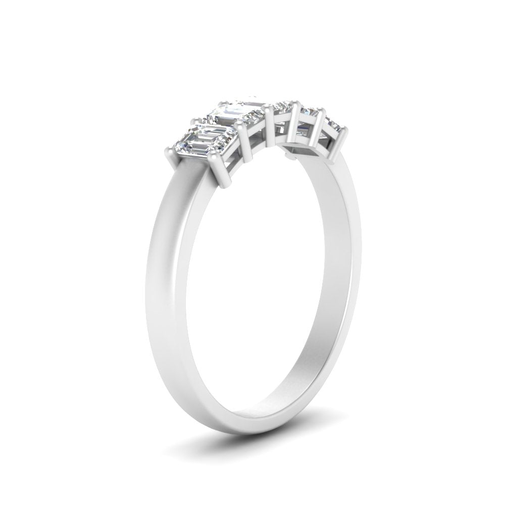 Emerald Cut Five Stone Diamond Anniversary Ring