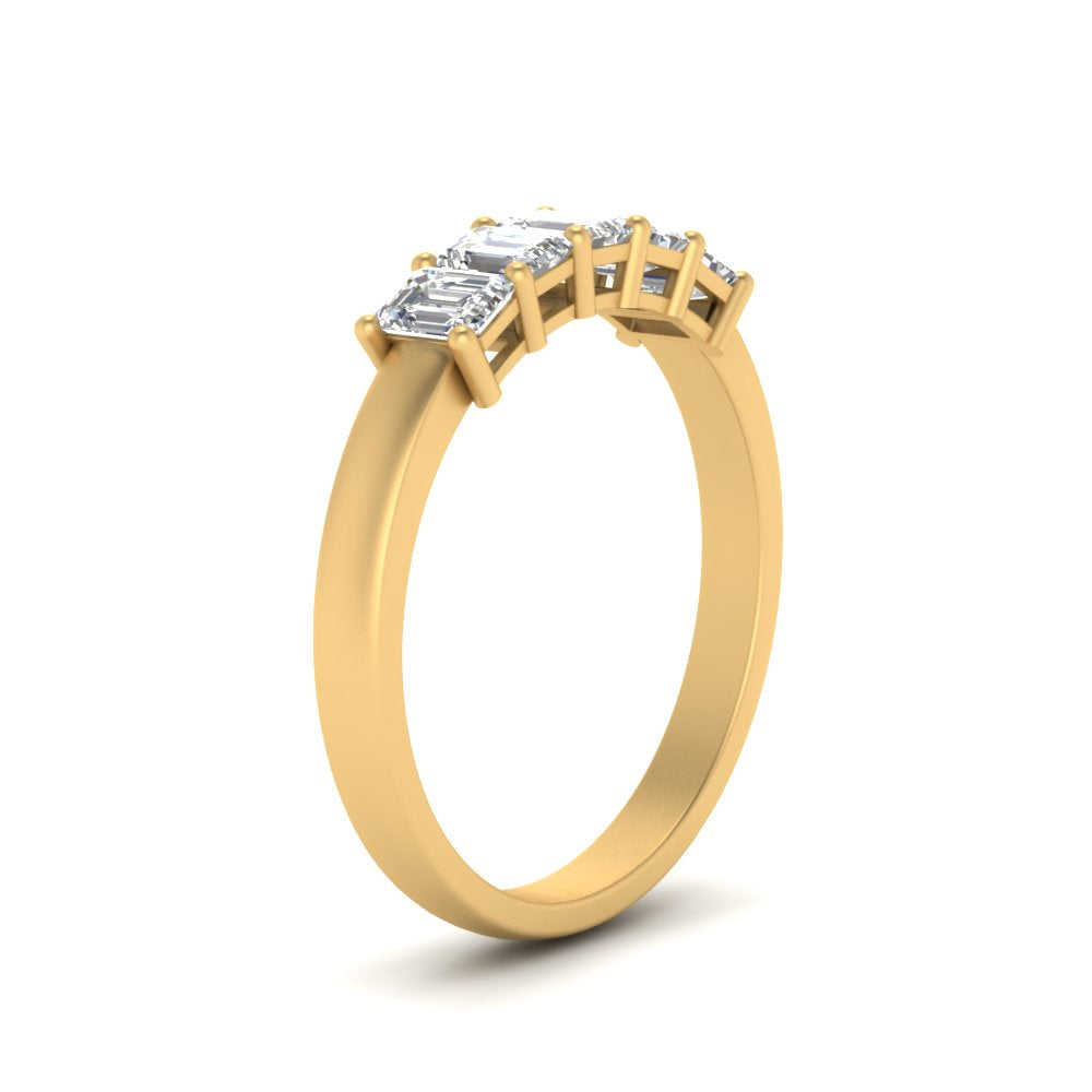 Emerald Cut Five Stone Diamond Anniversary Ring