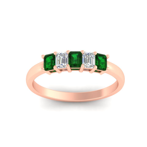 0.50-carat-emerald-cut-five-stone-emerald-anniversary-band-in-rose-gold-fdwb8008emgemgrangle5-0.50ct-nl-rg
