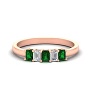 0.50-carat-emerald-cut-five-stone-emerald-anniversary-band-in-rose-gold-fdwb8008emgemgrsleep-0.50ct-nl-rg
